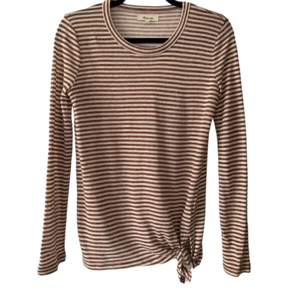 Madewell Soundcheck Side Tie Tee in Stripe - Picture 1 of 6